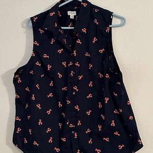 NWOT J CREW SLEEVELESS BUTTON FRONT TOP SZ 2X